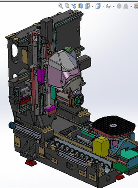 五轴加工中心3D机l械 T628  机械设计参考资料设计素材素材