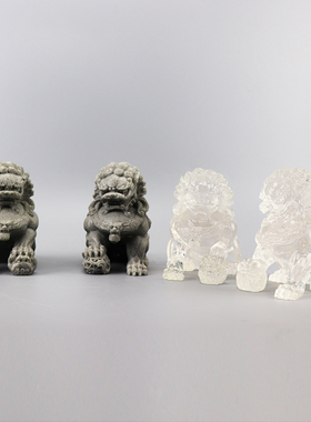 新中式古典石狮摆件样板房家居客厅茶几柜玄关禅意软装饰工艺品