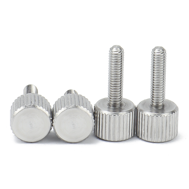 不锈钢单a头手拧螺丝M2M3M4M5M6大冒直纹大头圆形滚花平头手紧螺