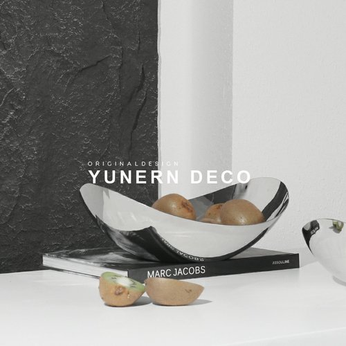 现代轻奢金属果盘售楼处家居桌面茶几收纳托盘果篓软装饰品摆件