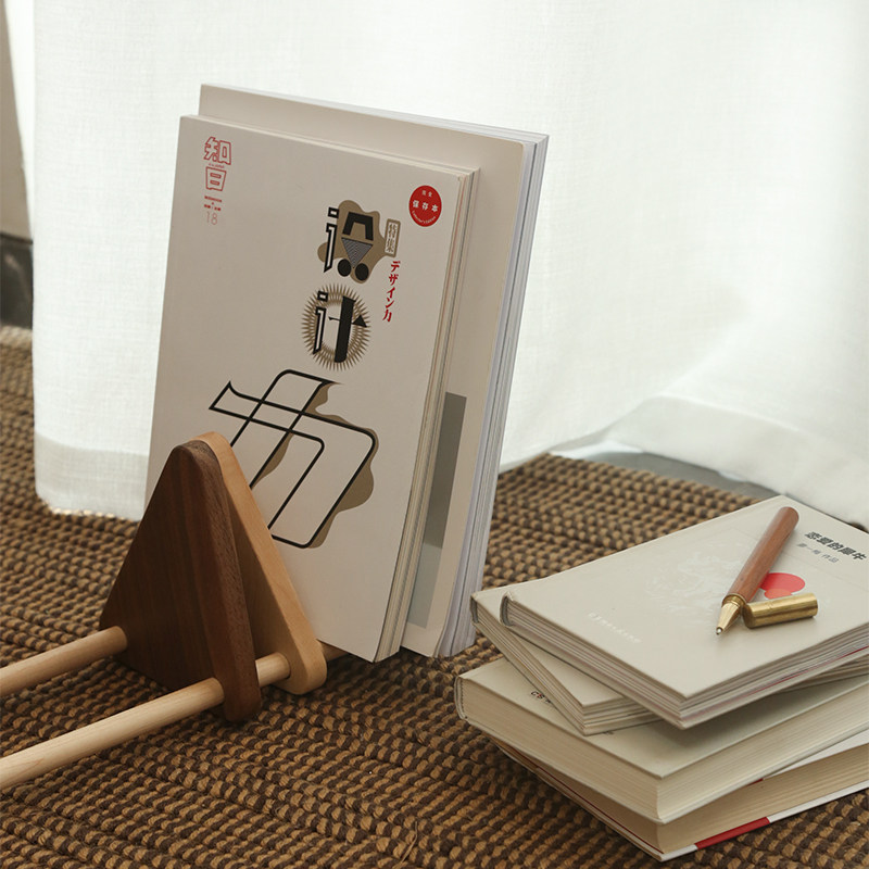 家居木质实木台面书立架创意书本桌面创意书架摆件桌上迷你收纳架