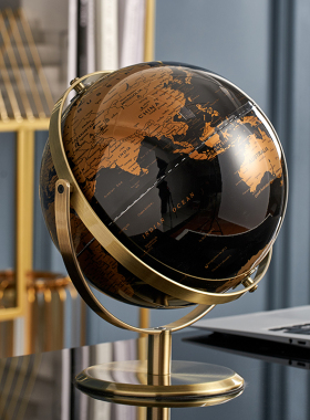 轻奢地球仪摆件创意办r公室书房桌面客厅玄关酒柜家居软装饰品