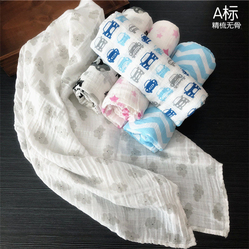 单层纯棉新生婴儿棉纱裹布襁褓包巾D宝宝春夏薄款盖被双层纱巾浴