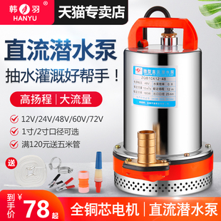 韩羽直流潜水泵12V24V48V60AV伏电瓶车水泵电动车抽水泵农用抽水