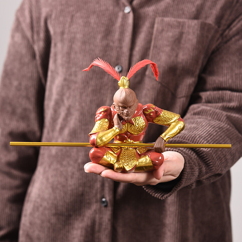 茶宠摆件孙悟空齐天大圣精品可养茶具装饰品斗战胜佛车载归来桌客