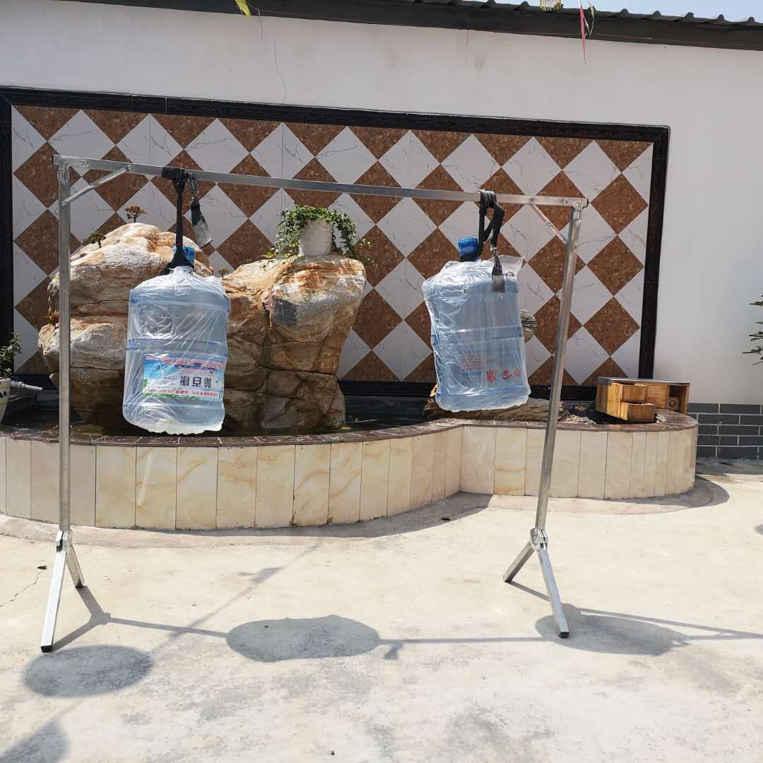 方管折叠晾衣架落地室内外家用阳台晾衣杆摆地摊夜市单杆晒被子