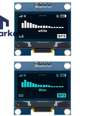 四针 1.3寸OLED 模块 128X64液晶 SSH1106 IIC接口 白色/蓝色显示