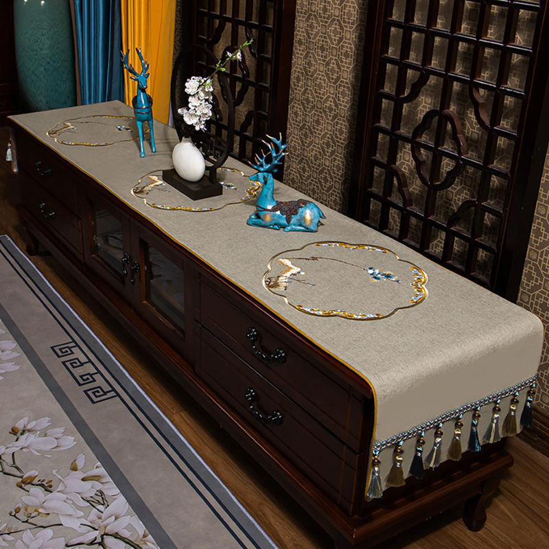 优选棉麻桌布防水防油餐桌垫布艺茶几桌旗电视柜梳妆台床头柜防尘