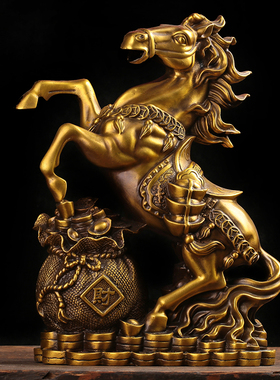 优选纯铜生肖铜马摆件 办公桌客厅立马发财马到成功 风水招财摆设