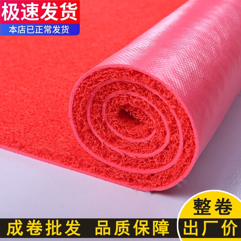 可裁剪丝圈入户门厅塑料红地毯防滑入门门垫电梯加厚进门迎宾地垫