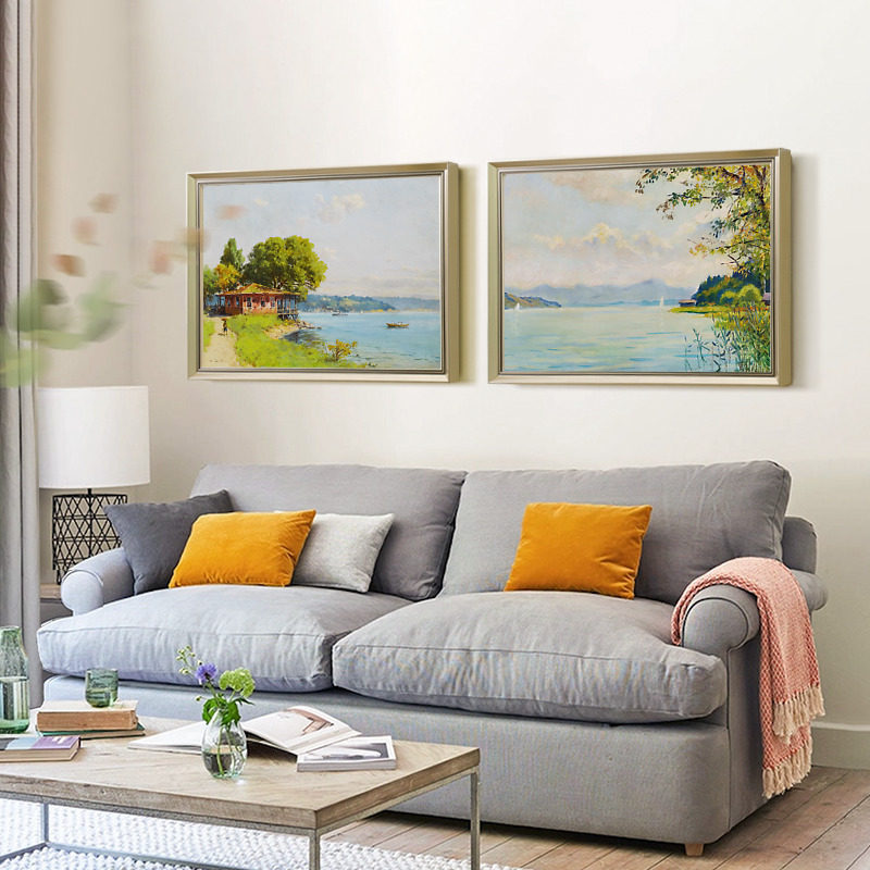 上品印画 海边的房 样板间风景背景墙挂画画