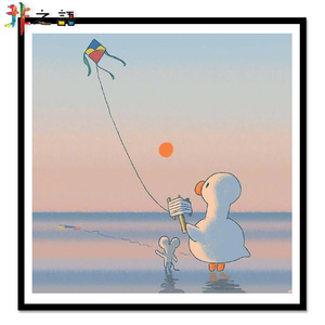 非之语 数字油画填可爱鸭鸭萌宠治愈可爱手绘涂色油彩画