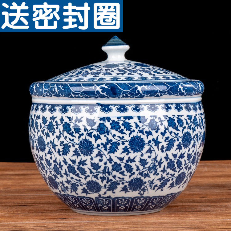 陶瓷密封罐五谷杂粮收纳盒储物罐厨房装油瓶蜂蜜罐缸桶斤