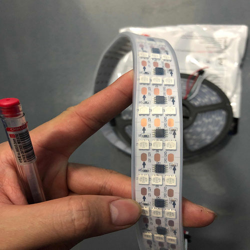 LED全彩灯带12V三排144灯外置IC5050RGB贴片外控高亮流光炫彩灯条