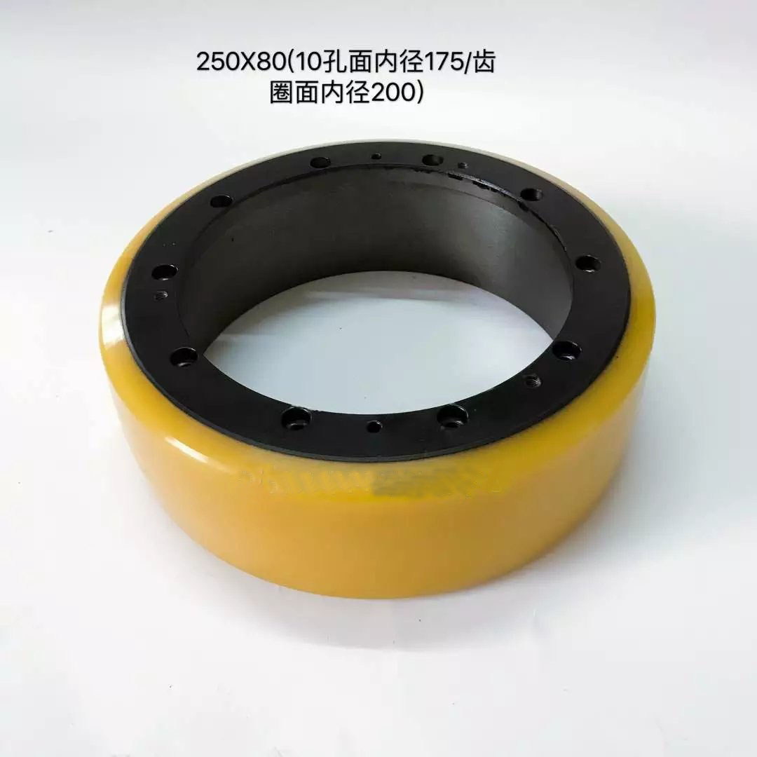 诺力电动堆高车驱动k轮 电动叉车轮子配件230x75聚氨酯轮250X78