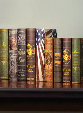 欧式复古假书装饰品摆件酒柜书架摄影拍照道具书创.意摆设书壳