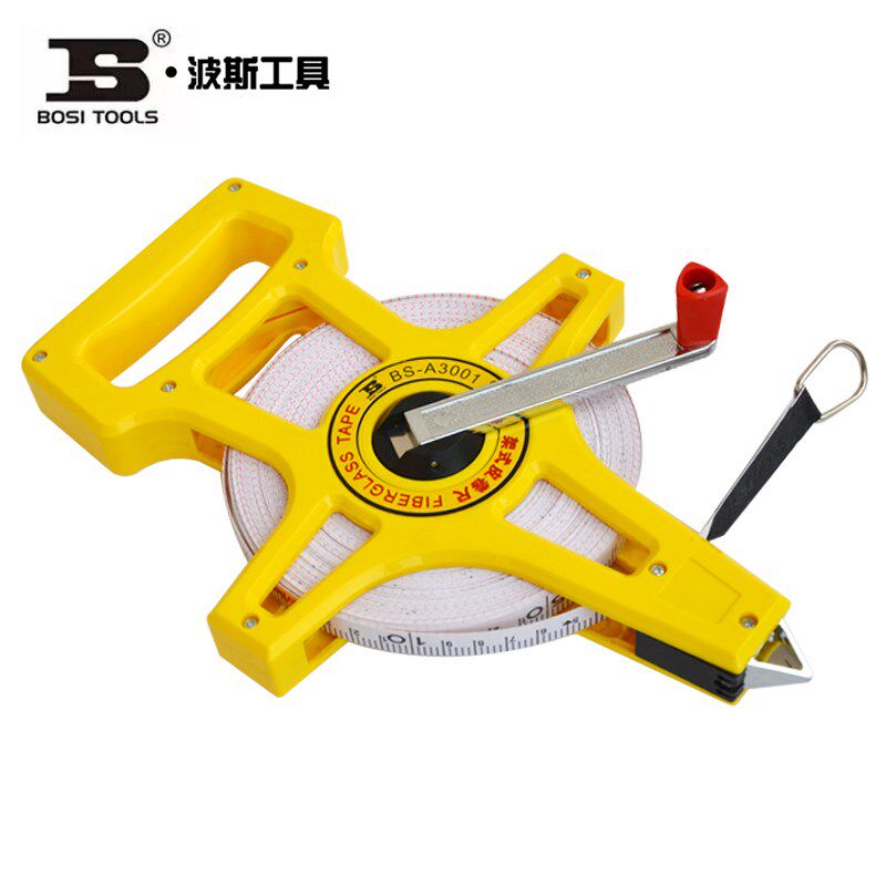波斯架式玻璃纤维皮卷尺30米 50米 100米 BS143001 145001 141001