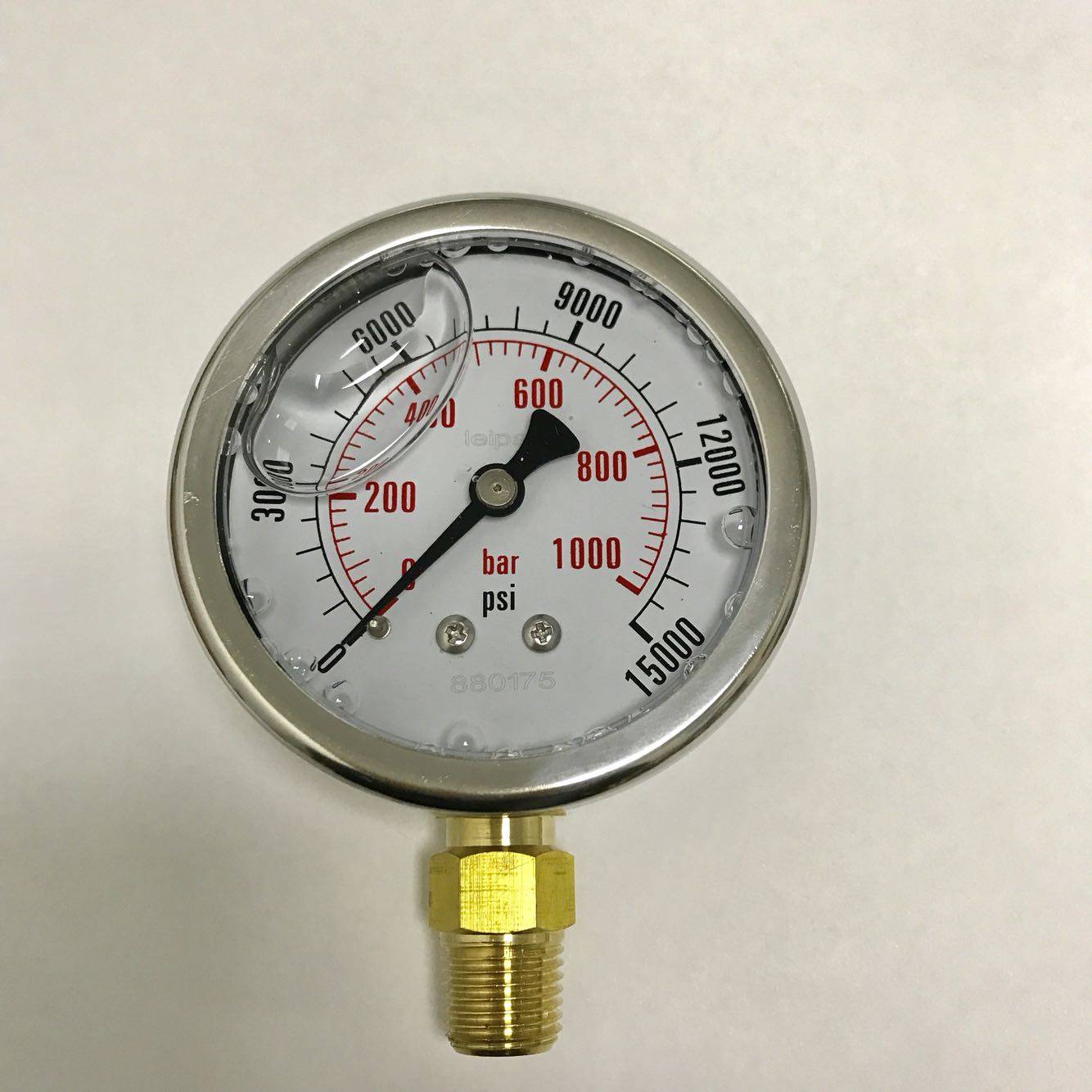 1000公斤压力表 直径60mm 耐震压力表 0-1000bar 15000psi ZG1/4