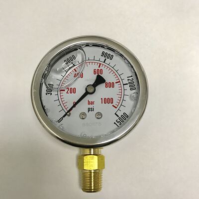1000公斤压力表 直径60mm 耐震压力表 01000bar 15000psi ZG1/4