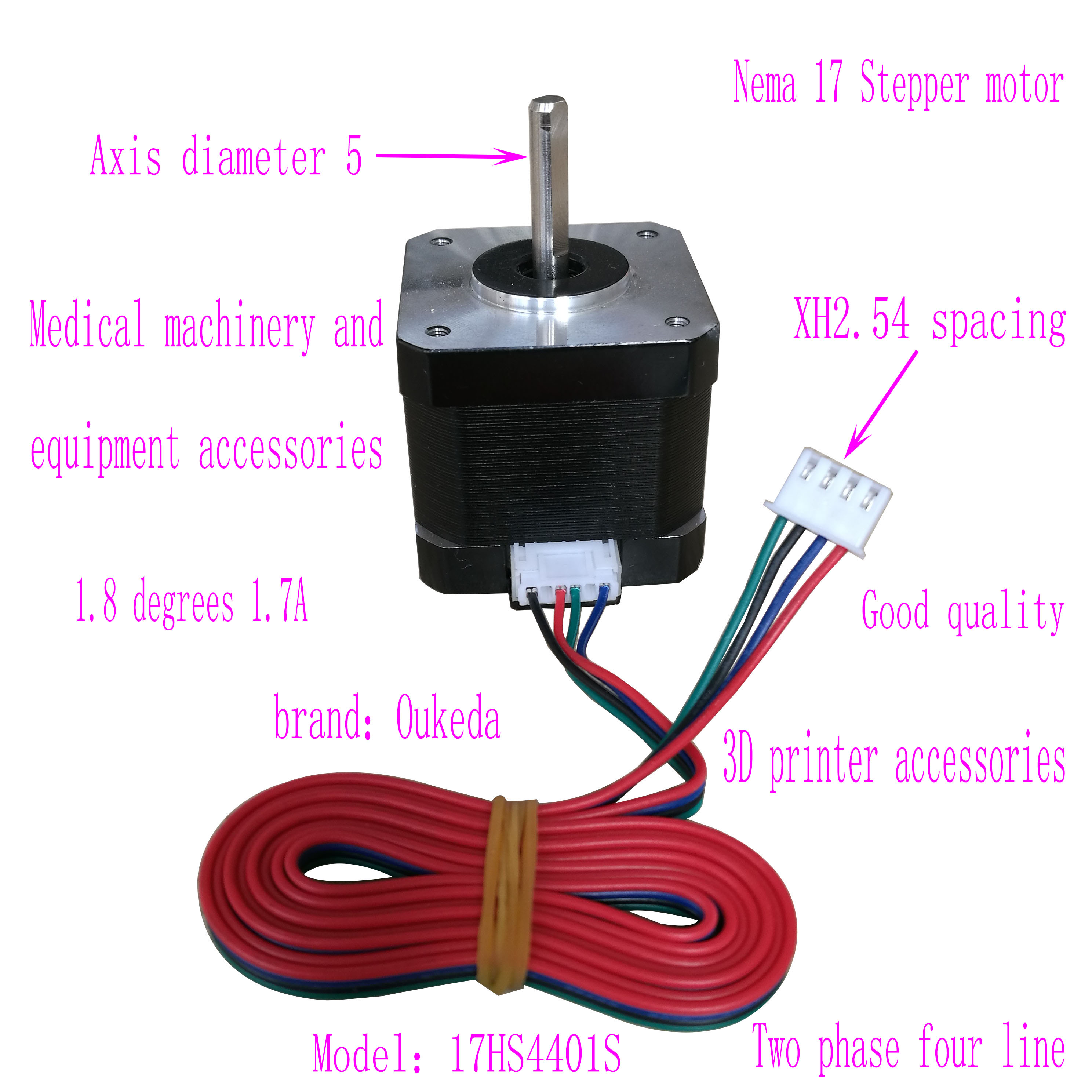 Nema 17 Stepper motor 0.4Nm 3D打印机配件 1.8度 42mm步进电机