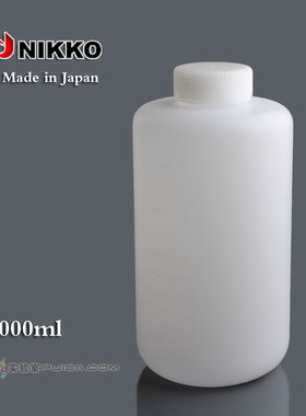 小口塑料瓶2000ml窄口白色试剂瓶2L液体HDPE分装瓶NIKKO日本进口