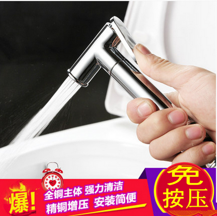 马桶伴侣冲洗喷枪妇洗器喷头套装全铜卫生间手持喷头增压清洗神器