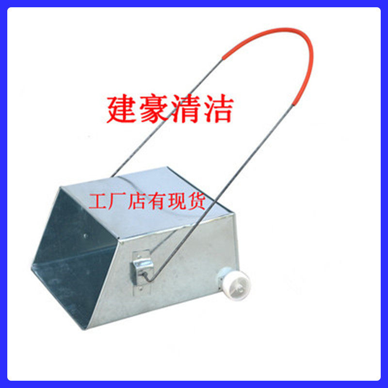 老式带轮加厚铁簸箕物业环卫马路C垃圾铲省力滚动金属背斗满5把