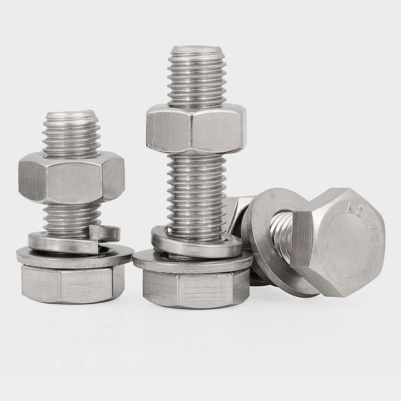 M6M8M10 304不锈钢外六角螺丝螺母套装组合大全加长螺杆螺栓全牙
