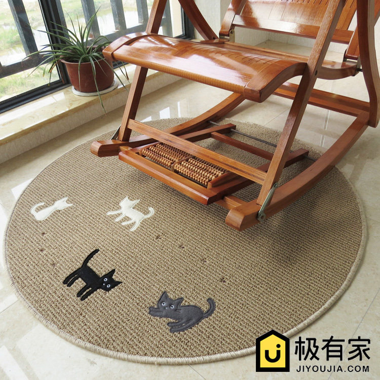 圆形地毯可水洗防滑地垫薄款卧室床前电脑椅垫门垫可定制宠物垫,居家布艺,地毯,淘宝优惠券,粉丝福利购,淘宝优惠卷