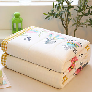 100%里外全棉夏凉被纯棉空调被单人双人夏被可水洗学生薄被子春秋