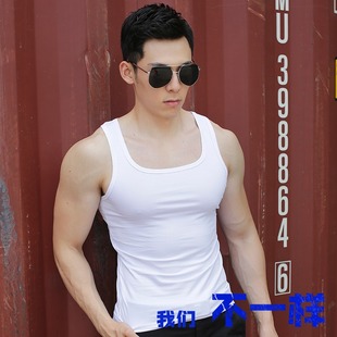 纯棉方领男士 背心运动紧身吊带健身汗背N心背心男细带马甲男装