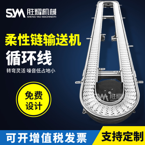 柔性链板输送机6585105循环输送线食品饮料螺旋提升机流水线