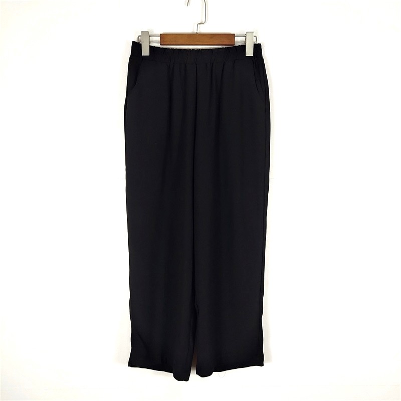 妈妈装松紧腰垂坠感小个子显高阔腿裤女2021夏季新款宽松雪纺裤子,女装/女士精品,中老年女装,淘宝优惠券,粉丝福利购,淘宝优惠卷