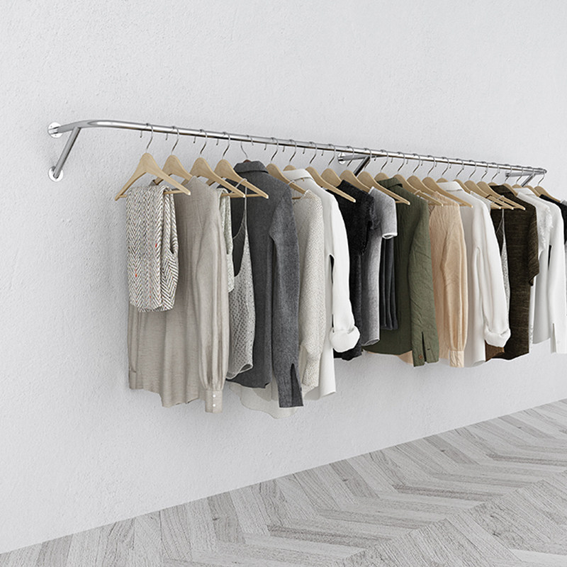 服装店展示架上墙正侧挂衣服架子壁挂式女装店衣架挂衣杆货架装修