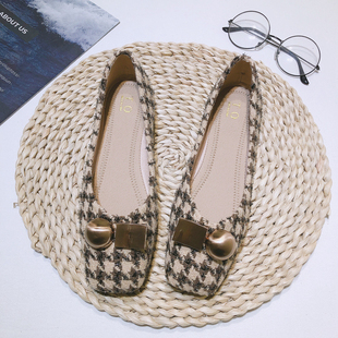 平底鞋 赫本风单鞋 夏百搭浅口平跟仙女风温柔豆豆鞋 春季 女2021新款