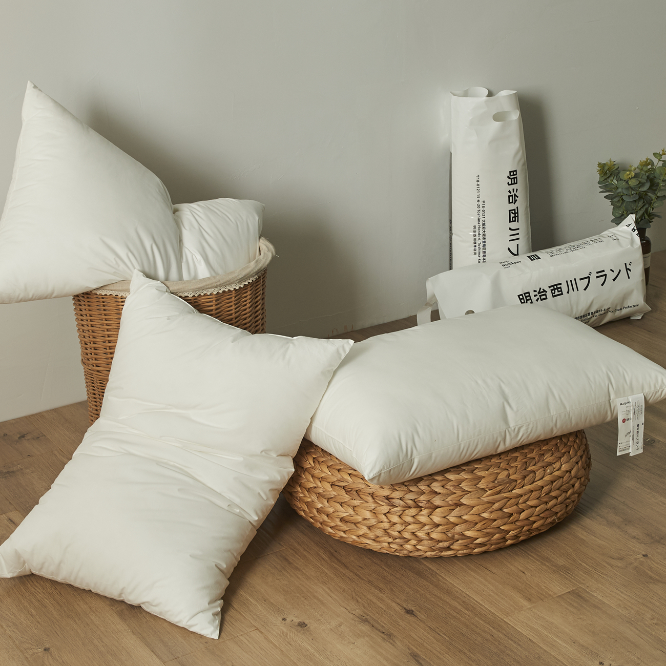 默子的家 日式酒店用纯白色枕芯柔软矮枕低枕回弹性好单人枕头