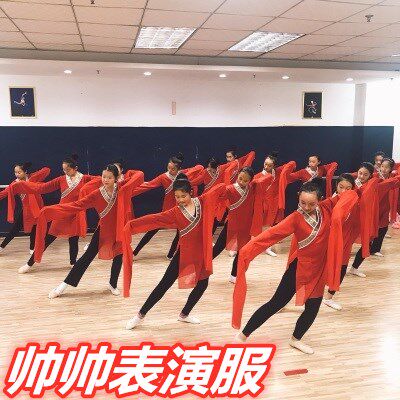 水袖舞蹈练功服古典舞汉唐基训服北舞服身L韵服采薇舞表演服新款