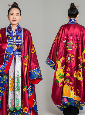 道士服八卦经衣法师戏袍双单层绸z缎刺绣角色扮演服装道袍2021夏