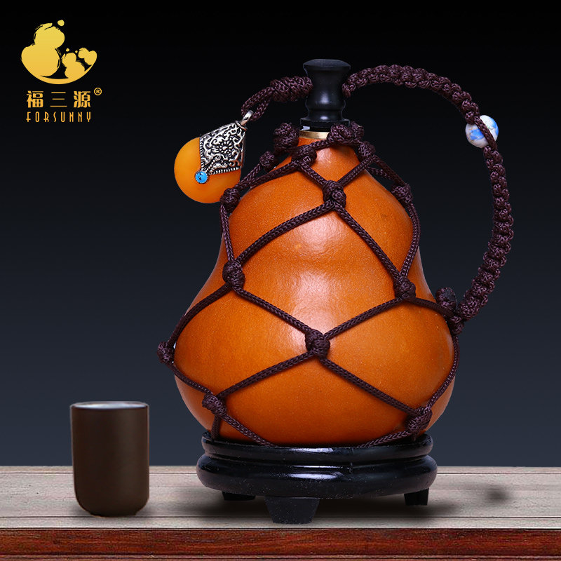 天然酒葫芦酒壶装酒装水天然仿古开口便携水杯随U身挂件把玩葫芦