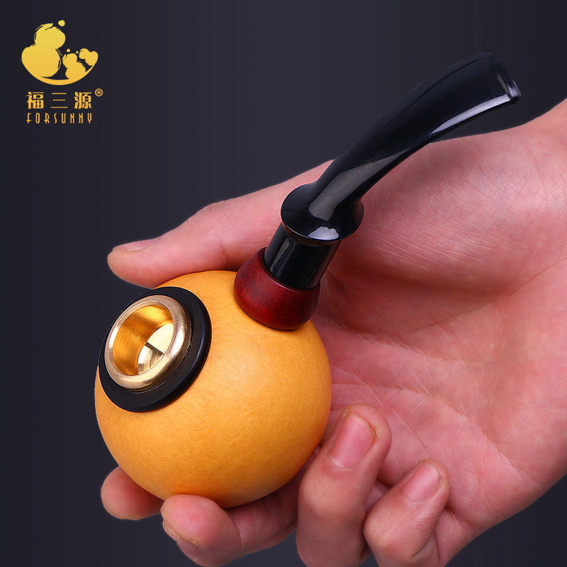 葫芦摆件手把件文玩葫芦烟斗烟嘴天然两用烟丝草男士手工配件