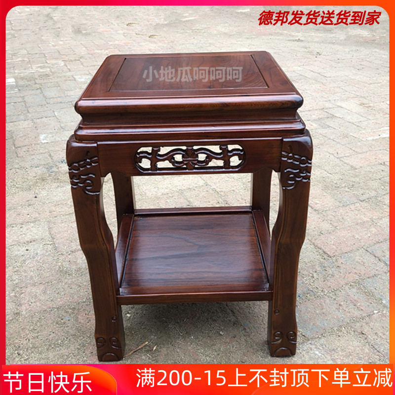 全实木鱼缸架盆景架多功能桌超承重奇石桌底座绿萝花架子客厅