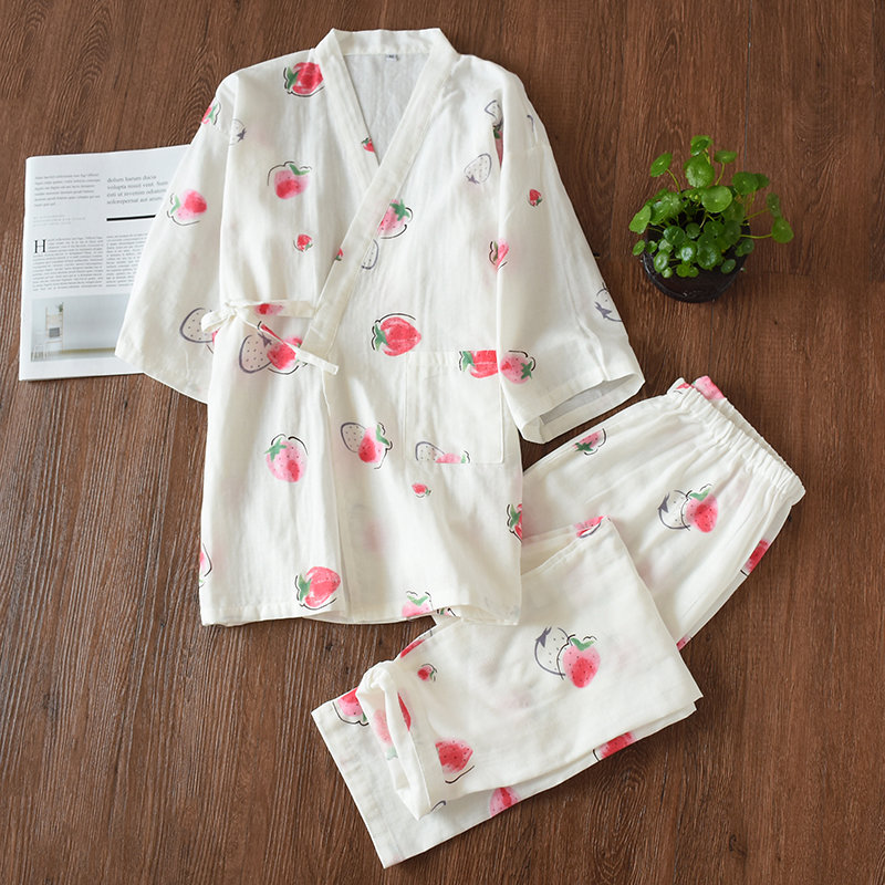 和服春夏薄款纯棉纱布月子服产A后喂奶哺乳衣怀孕期妇睡衣女家居