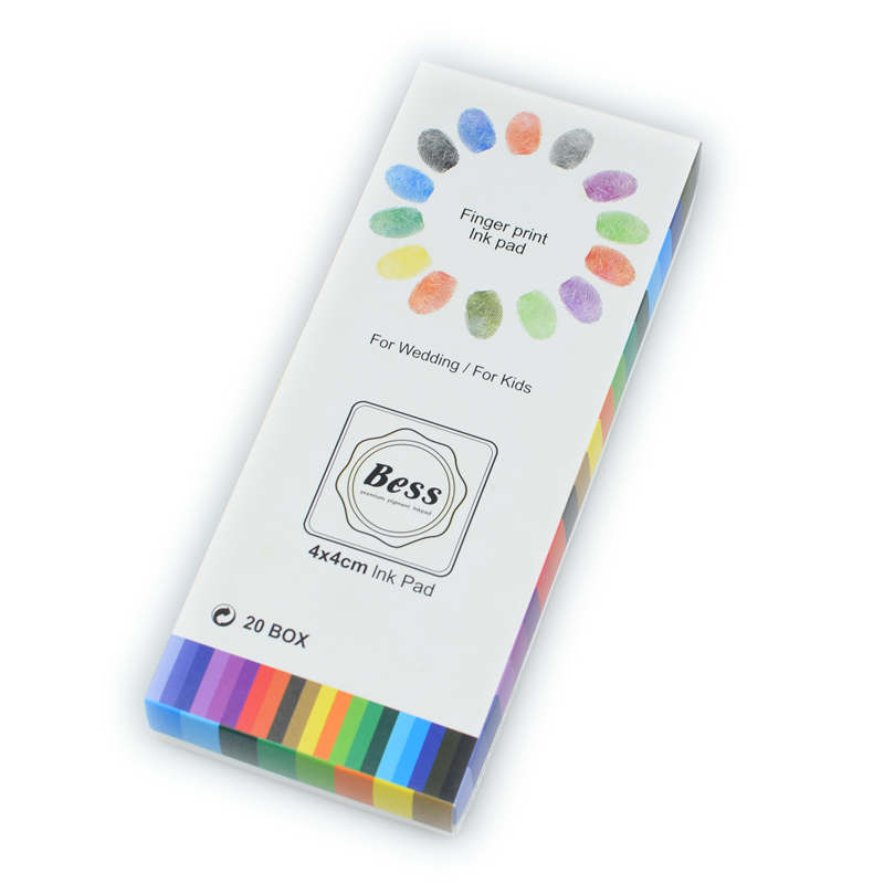 20色印台 手指画DIY橡皮章 海绵可爱儿童教师印章印台 印泥加厚海
