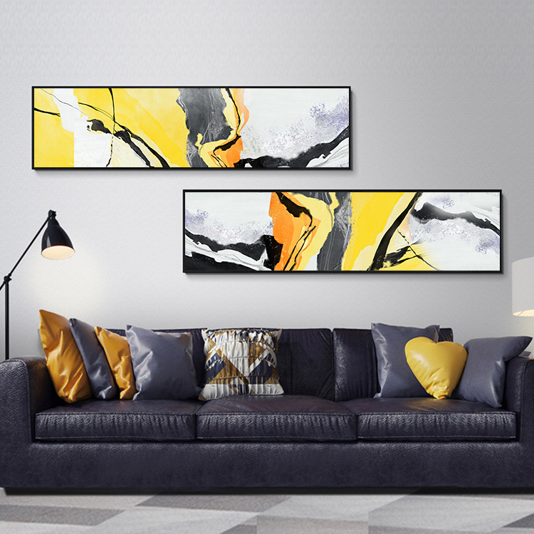 现代抽象装饰画创意客厅沙发墙画个性酒店横幅壁画卧室画床头挂画