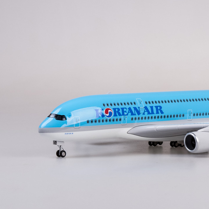 【带轮子带灯】韩国大韩航空空客zA380飞机模型仿真民航客机747