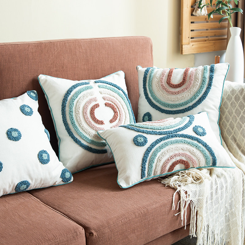 ins民族风客厅沙发靠枕全棉抱枕套45X45民宿酒店床上Z装饰靠背垫