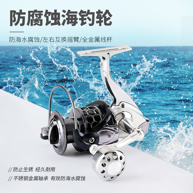 15轴防海水渔轮全金属渔轮纺车轮铁板轮船钓N轮海钓轮锚鱼轮渔线