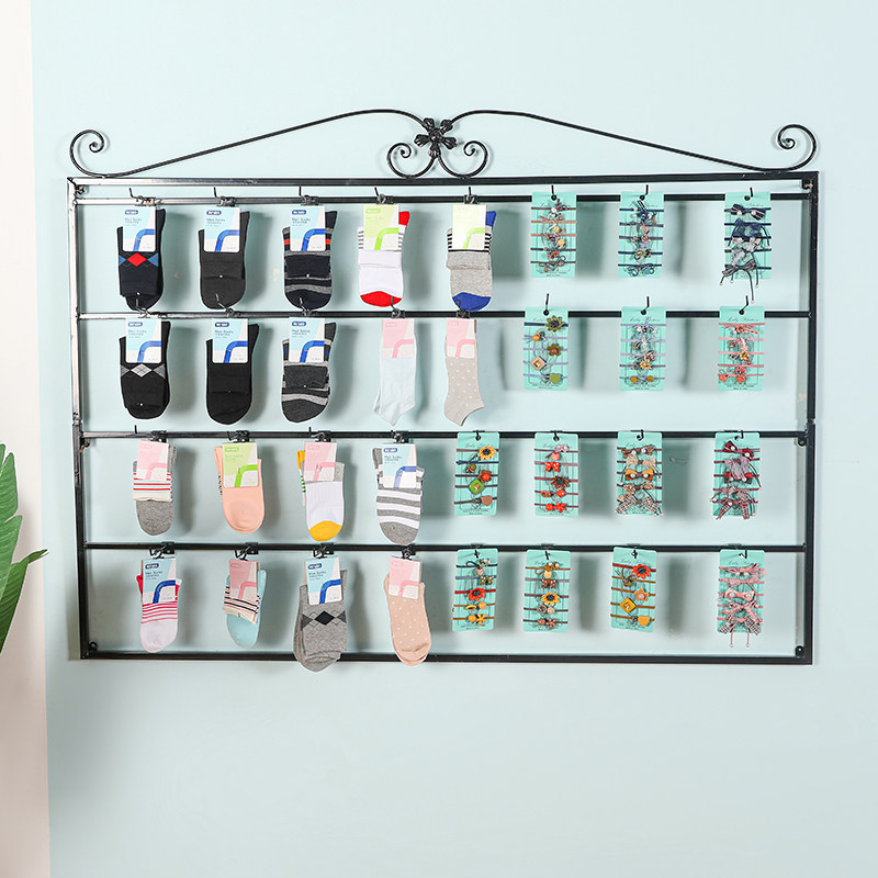 铁艺上墙展示架手机配件小饰品袜子挂架子壁挂式展架货架耳环挂钩