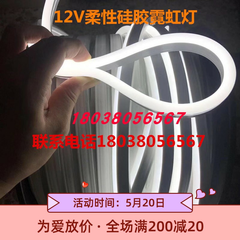 led12v 低压j硅胶柔性灯带220V霓虹灯带广告户外防水软灯条 发光