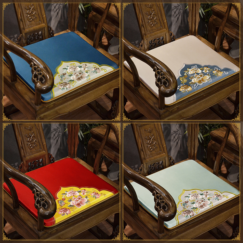 中式红木沙发坐垫实木家具椅子垫子古典官帽椅座垫圈椅餐椅垫定制